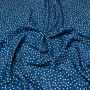 Ткань вискоза твил насыщенного синего цвета в горох