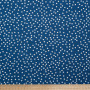Ткань вискоза 100%, твил насыщенного синего цвета в горох