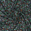 Ткань вискоза твил черного цвета с цветочками