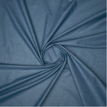 Ткань плательная серо-синего цвета с добавлением льна