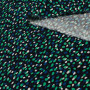 Ткань вискоза черного цвета с зелено-бело-синим принтом