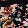 Ткань плательная черного цвета с цветами 
