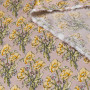Ткань вискоза бежевая с желтыми цветами