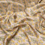 Ткань вискоза 100% бежевая с желтыми цветами