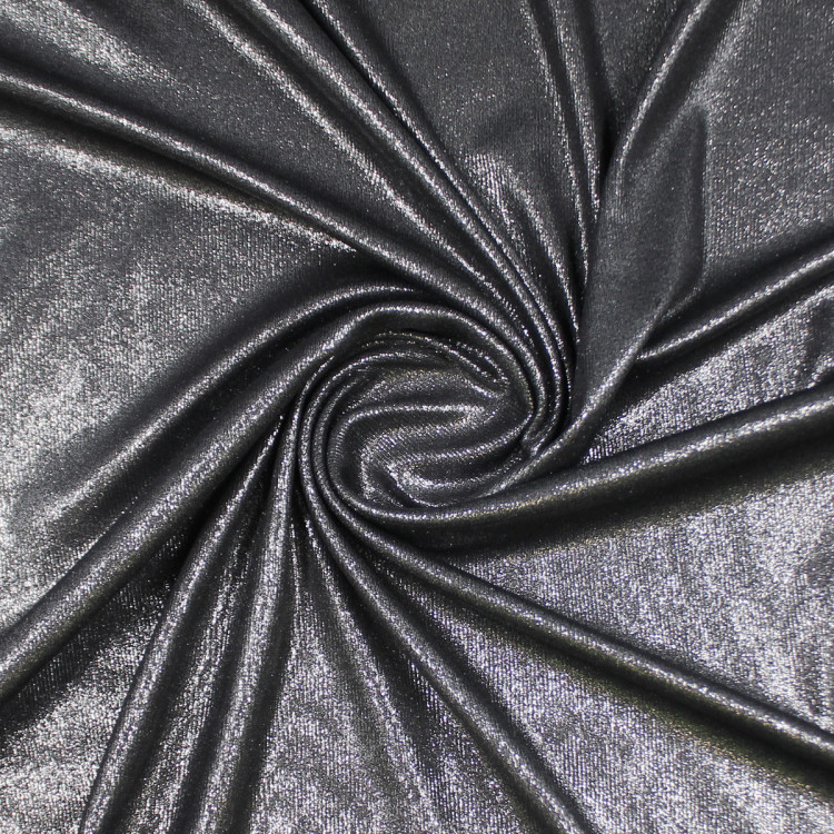 Трикотажная ткань черно-серебристого цвета