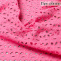 Ткань хлопковая ярко-розового цвета с вышивкой 