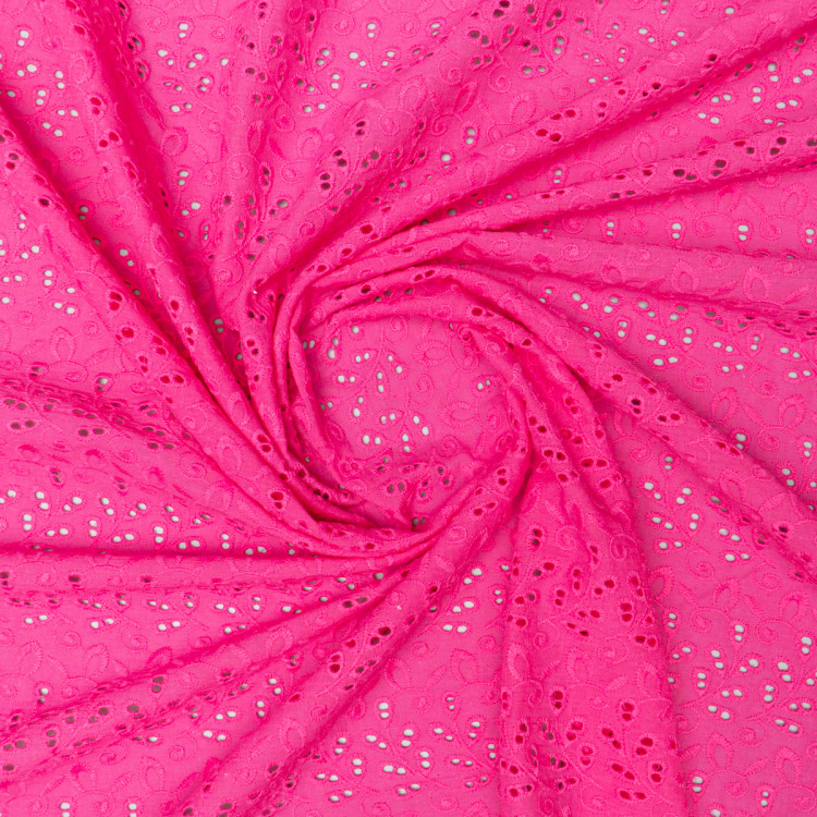 Ткань блузочная ярко-розового цвета 