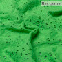 Ткань хлопковая ярко-зеленого цвета с вышивкой 