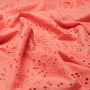 Ткань блузочная оранжевого цвета вышивка