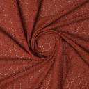 Ткань блузочная терракотового оттенка с геометрической вышивкой