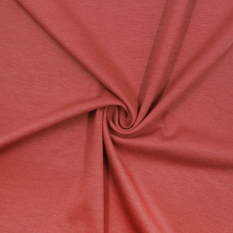 Ткань трикотажная lacosta терракотового цвета 