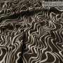 Ткань плательная темно-коричневого цвета с абстрактным принтом