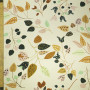 Ткань вискоза сатин бежевого цвета с листьями