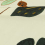 Ткань вискоза сатин бежевого цвета с листьями