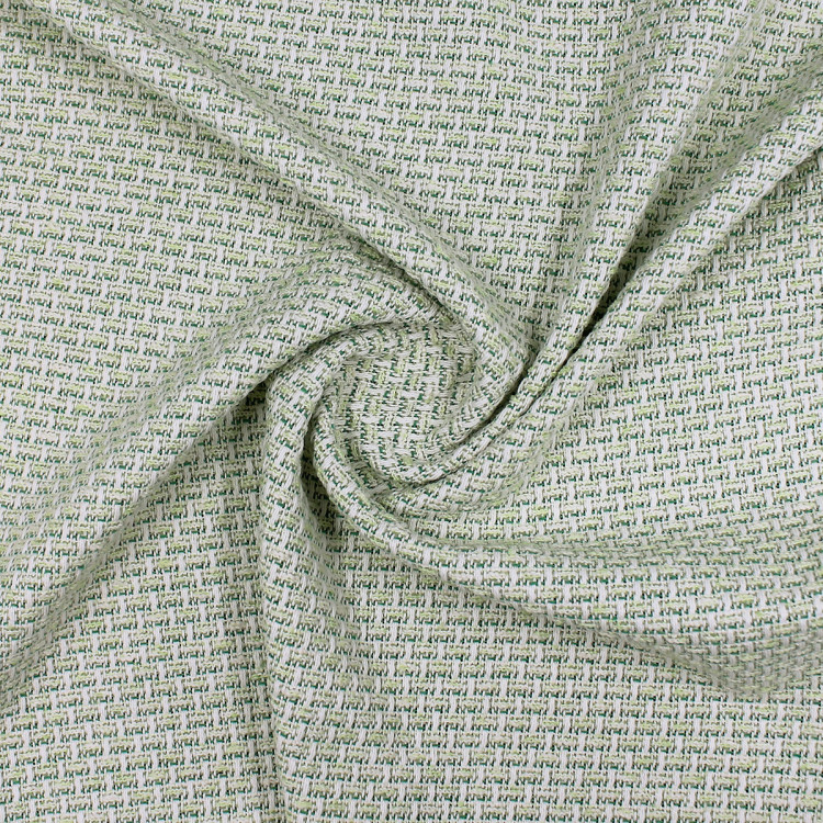 Костюмная ткань Шанель, зелено-белый цвет