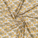 Ткань плательная белого цвета с желтыми цветами