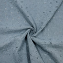 Ткань муслин цвета морской волны с вышивкой, 100% хлопок