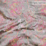 Жаккардовая ткань серо-бежевая с принтом