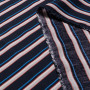 Ткань плательная черного цвета в разноцветную полоску