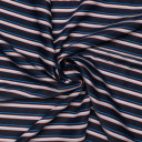 Ткань плательная черного цвета в разноцветную полоску