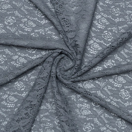 Кружевная ткань темно-серого цвета Кружевная ткань темно-серого цвета
