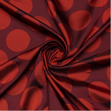 Жаккард, ткань в красно-черные круги