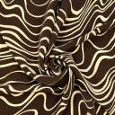 Ткань искусственный шелк коричневого цвета с абстрактным узором
