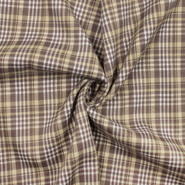 Костюмная ткань, коричнево-бежевая клетка Костюмная ткань, коричнево-бежевая клетка