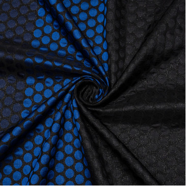 Ткань жаккард черно-синего цвета