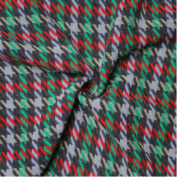 Пальтовая ткань красно-зеленый принт, Италия