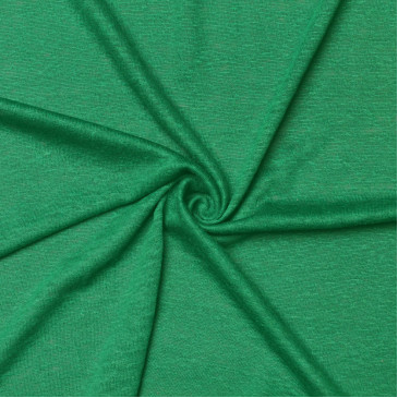Ткань трикотаж-лен зеленого цвета