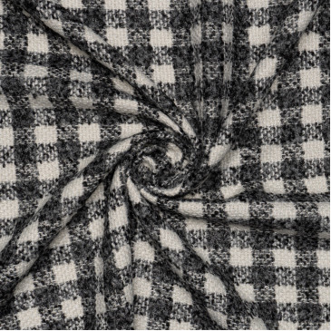 Костюмная ткань Шанель в черно-белую клетку