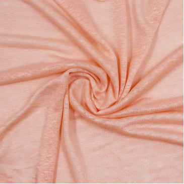 Ткань трикотаж-лен светло-персикового цвета