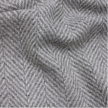 Пальтовая ткань светло-серая "в елочку"