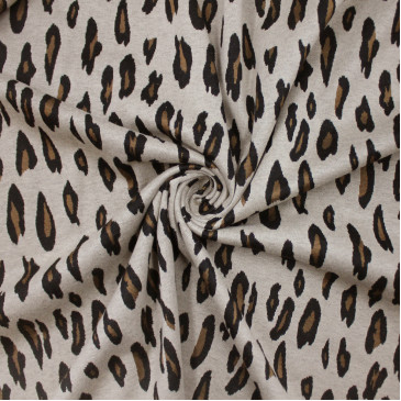 Трикотаж жаккардовый бежевый