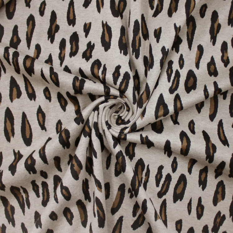 Трикотаж жаккардовый бежевый