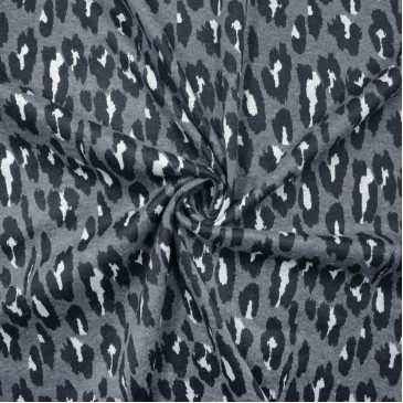 Трикотаж жаккардовый серо-голубой