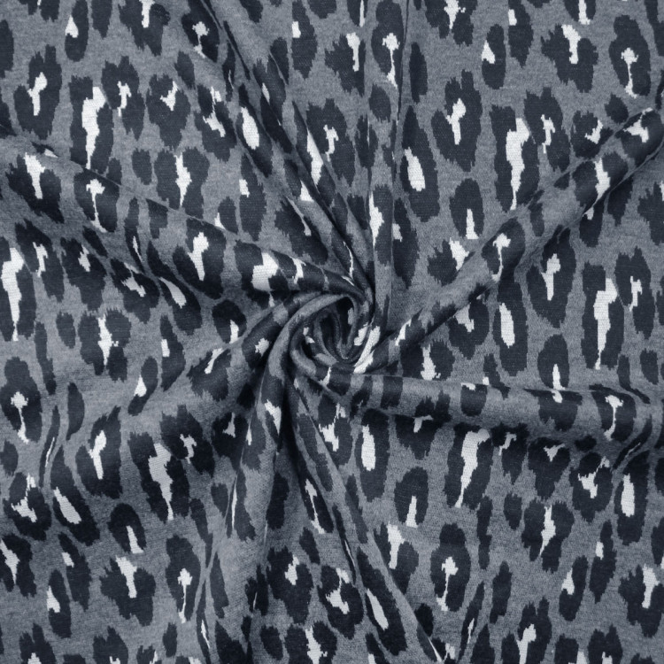 Трикотаж жаккардовый серо-голубой