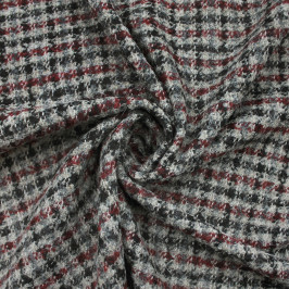 Костюмная ткань с мохером в клетку