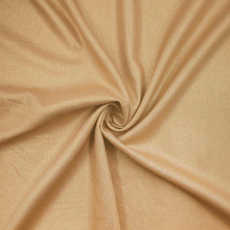 Ткань плательная бежево-золотая со льном