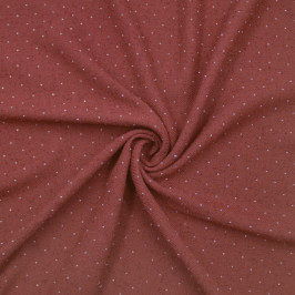 Костюмная ткань терракотовая в горошек Костюмная ткань терракотовая в горошек