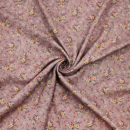 Плательная ткань пепельно-розовая в цветы Плательная ткань пепельно-розовая в цветы