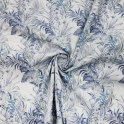 Плательная ткань бело-джинсовая