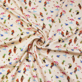 Сатиновая ткань с анималистическим принтом Сатиновая ткань с анималистическим принтом