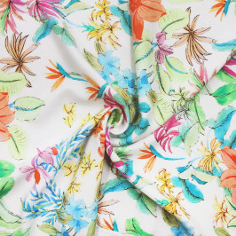 Сатиновая ткань с бело-голубым принтом Сатиновая ткань с бело-голубым принтом