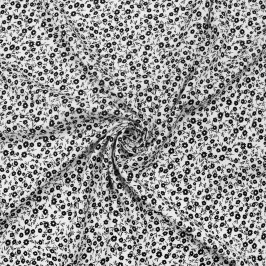 Плательная ткань из вискозы в черные цветы Плательная ткань из вискозы в черные цветы