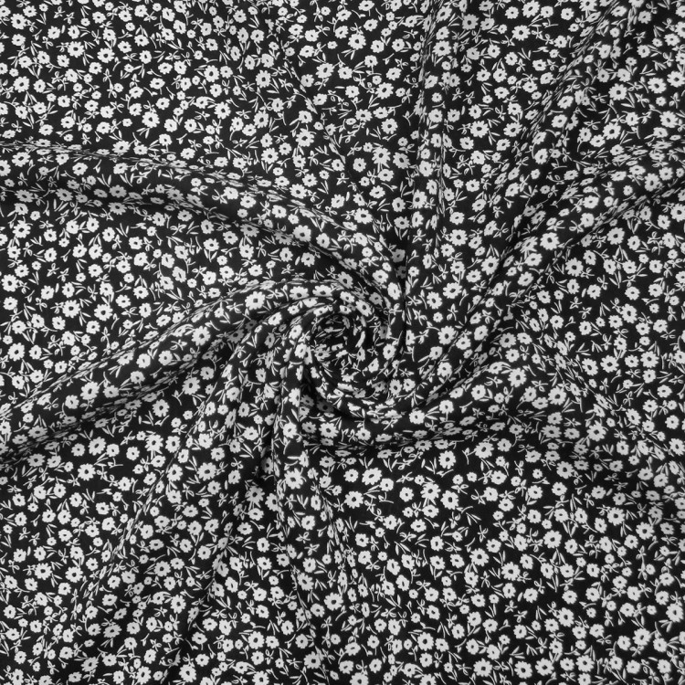 Плательная ткань из вискозы с черно-белым принтом Плательная ткань из вискозы с черно-белым принтом