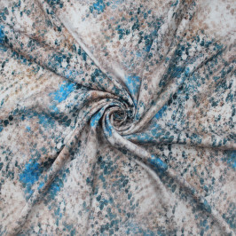 Ткань вискоза-сатин бирюзово-коричневого цвета Ткань вискоза-сатин бирюзово-коричневого цвета