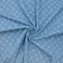 Джинсовая ткань голубая с принтом Louis Vuitton