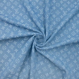 Джинсовая ткань голубая с принтом Louis Vuitton Джинсовая ткань голубая с принтом Louis Vuitton